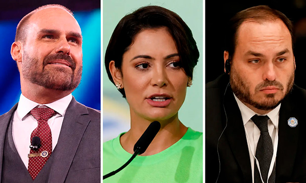 Michelle deixa de seguir Eduardo e Carlos Bolsonaro após crise familiar com Flávio