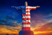 Cristo Redentor e Torre de TV ganham cores dos EUA no Dia da Independência