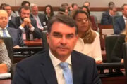 Faria Lima critica participação de Flávio Bolsonaro em audiência sobre tarifaço nos EUA