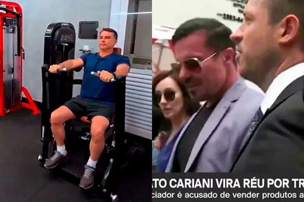 Flávio Bolsonaro grava vídeo com réu por ligação com o PCC e tráfico de drogas
