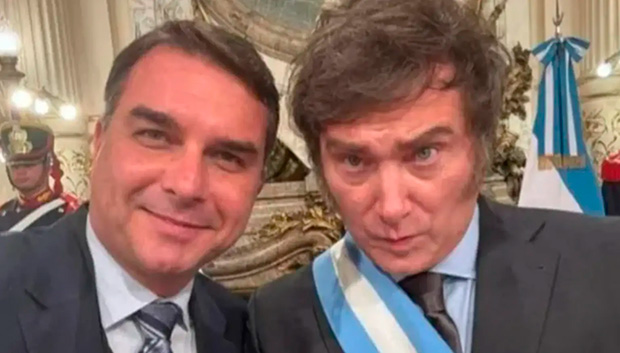 Impopular na Argentina, Milei vem ao Brasil prestar apoio a Flávio Bolsonaro