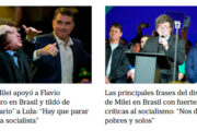 Imprensa argentina repercute discurso de Milei em convenção de Flávio