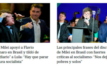 Imprensa argentina repercute discurso de Milei em convenção de Flávio