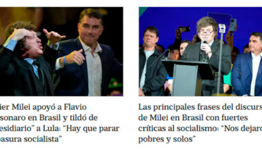 Imprensa argentina repercute discurso de Milei em convenção de Flávio
