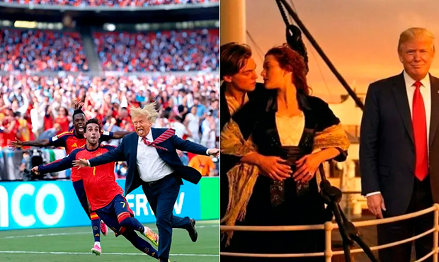 Trump vira piada após invadir comemoração da Espanha na Copa; veja os memes
