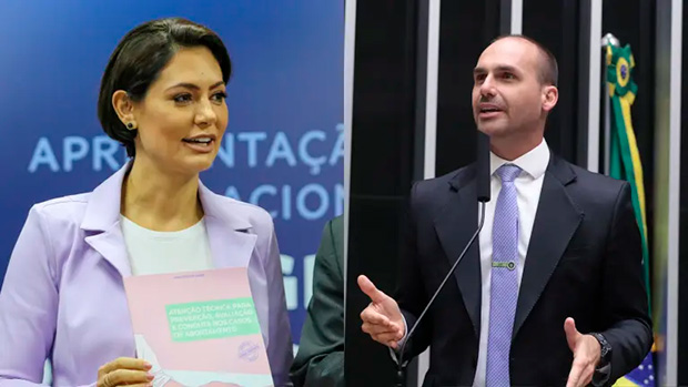 Eduardo reacende crise no clã Bolsonaro com críticas a Michelle