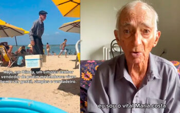 Idoso vende pudins em praia para pagar exames e recebe onda de solidariedade