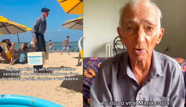 Idoso vende pudins em praia para pagar exames e recebe onda de solidariedade