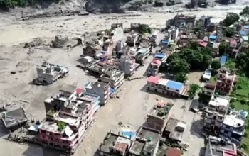 Deslizamento forma novo lago perto da fronteira entre China e Nepal