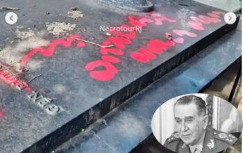 Túmulo de ditador do regime militar é vandalizado no Cemitério São João Batista, no Rio