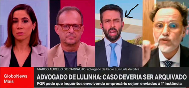Vaza ponto de repórter da GloboNews durante entrevista: “Fala do Lulinha, fala do Lulinha!”