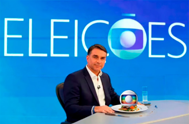 Flávio Bolsonaro almoça com cúpula da Globo antes de sabatina do “Jornal Nacional”