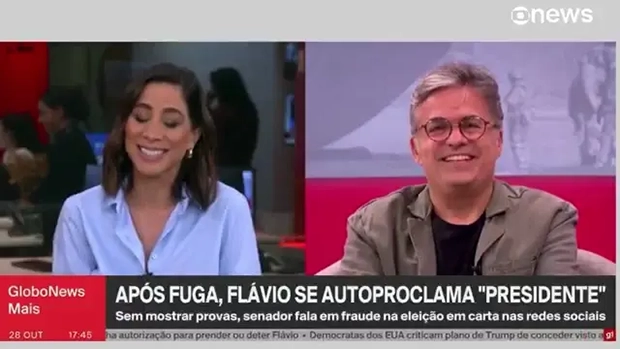 Jornalista da GloboNews Julia Duailibi cai na risada com carta golpista de Flávio Bolsonaro